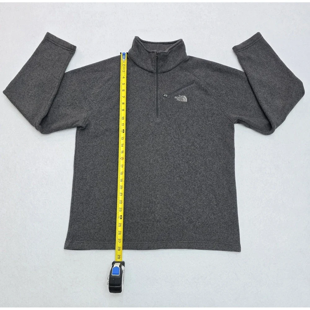 The North Face Mens Large Gray Quarter Zip Fleece Pullover Sweater Jacket